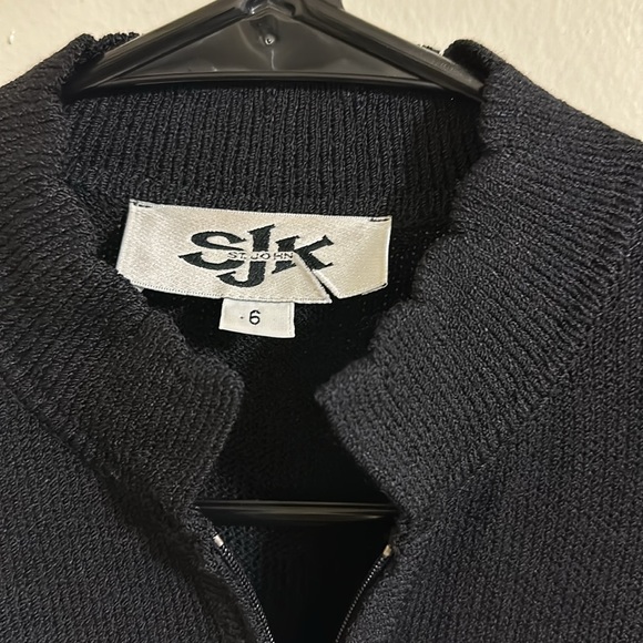 Vintage St John Collection Scalloped Neck Zip Sweater Jacket - Picture 4 of 5